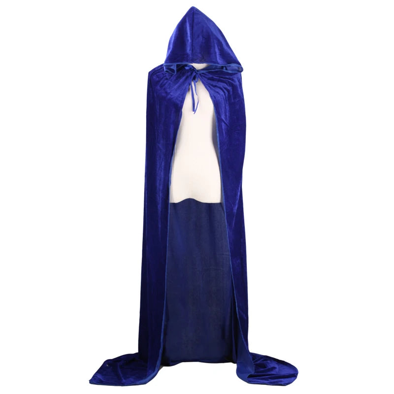 Christmas Velvet Halloween Grim Reaper Cloak long Hooded cape Unisex for  Devil Witch Wizard Christmas Cosplay red Death cloak