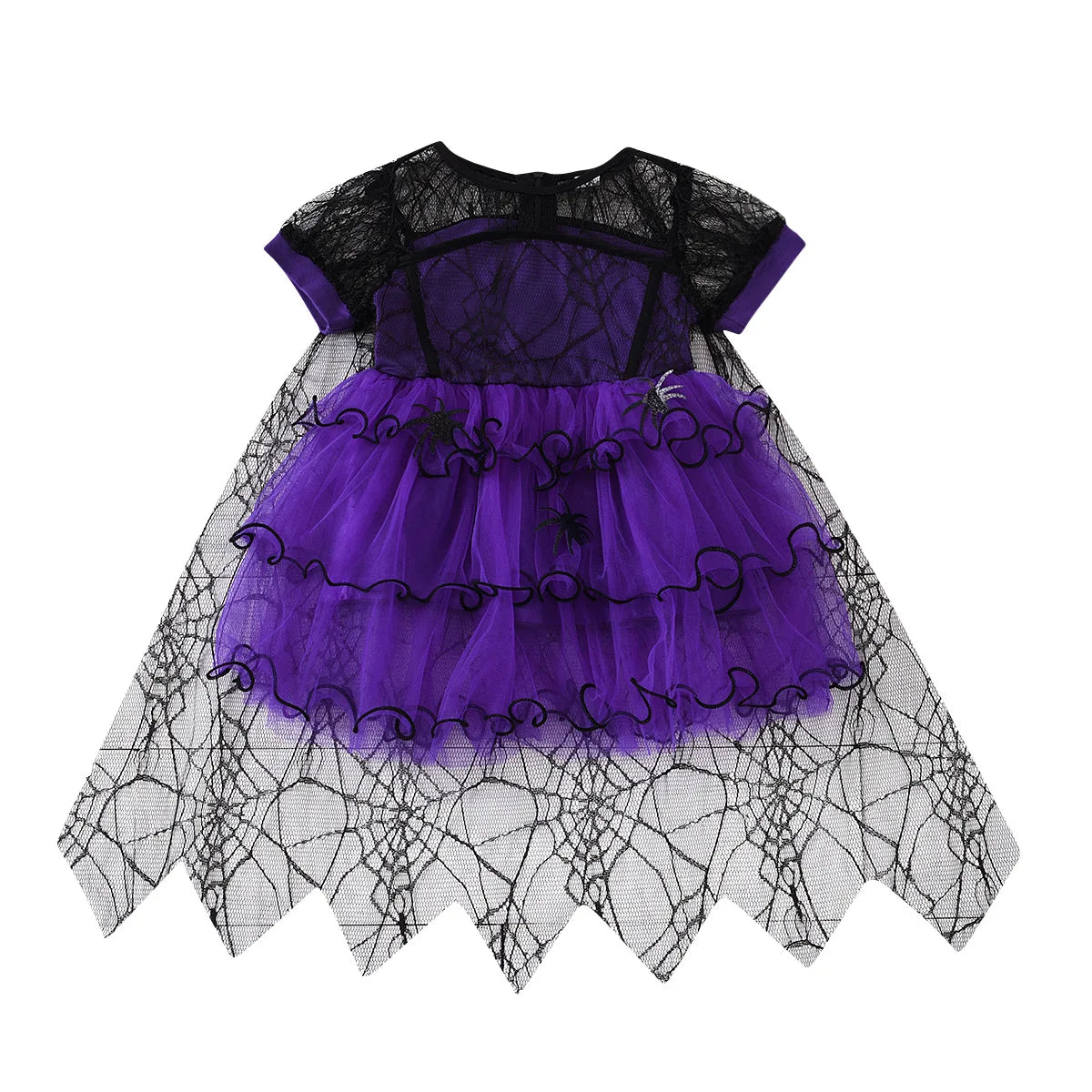 Baby Halloween Costume Girls Princess Spider Mesh Dress Children Vampire Performance Elegant Clothes Witch Dresses 1-6 Y