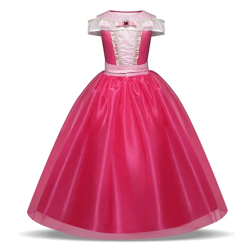 Fantasy Girls Sleeping Beauty Aurora Cosplay Princess Dress Kids Halloween Carnival Birthday Costume Party Clothing 3-10Years