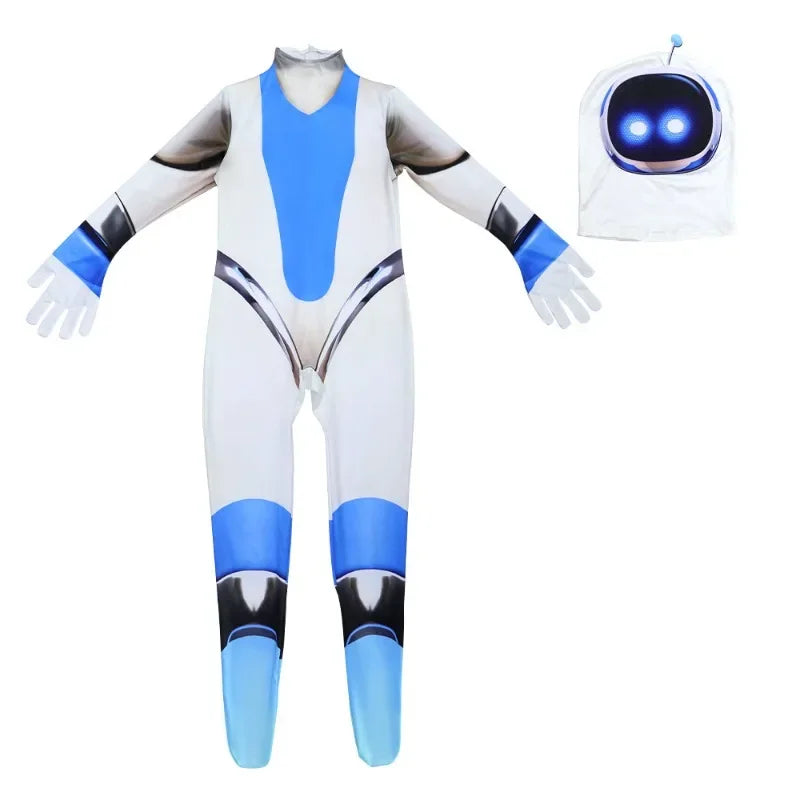 Children Adult Astro Bot Game Cosplay Costume Funny  Adult Astro Bot Jumpsuit Headwear Costume Carnival Costume Party Dress Up