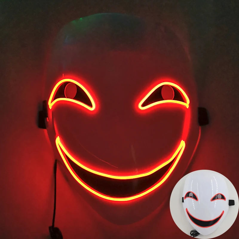 Cosplay Circle Square Triangle Light Up Masks Glowing LED Full Face Mask Disguise Supplies Film Theme Neon Luminous Mask Props