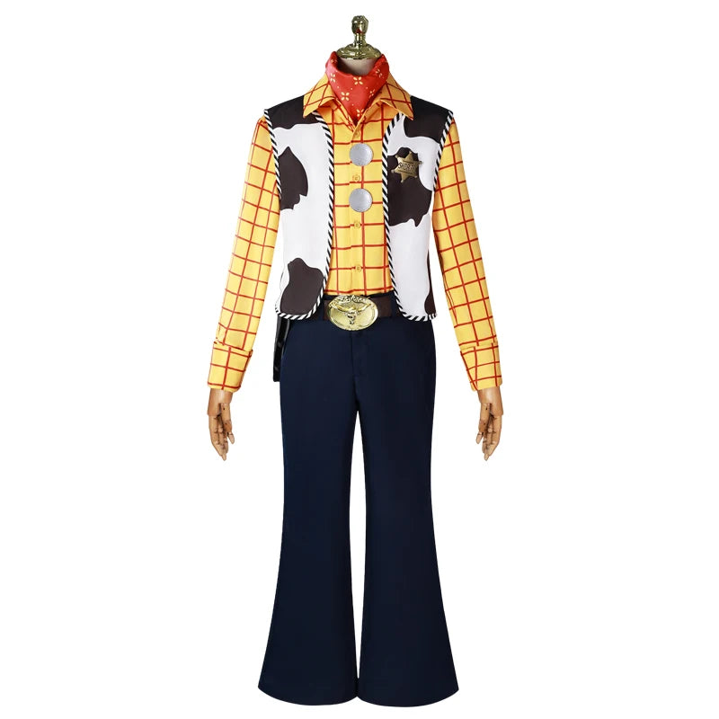 BEAST KINGDOM Anime Woody Jessie Cosplay Costume Toy Story Cosplay Cowboy Suit Woody Jessie Hat Halloween Party Cos Adult Unisex