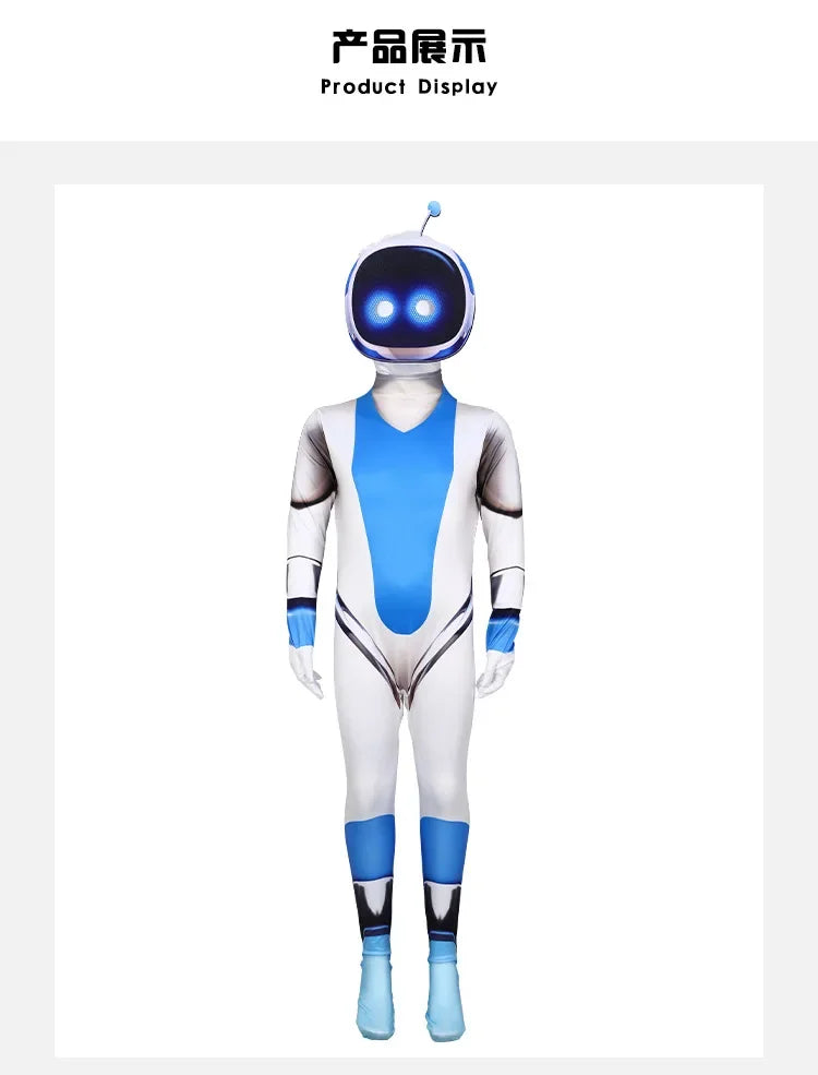 Children Adult Astro Bot Game Cosplay Costume Funny  Adult Astro Bot Jumpsuit Headwear Costume Carnival Costume Party Dress Up