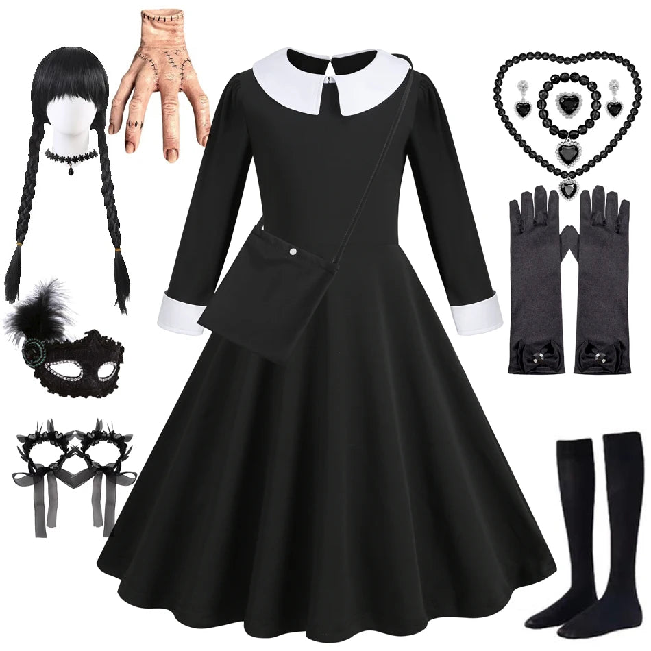 Adams Dress Girl Costume for Girls Black Dress Halloween