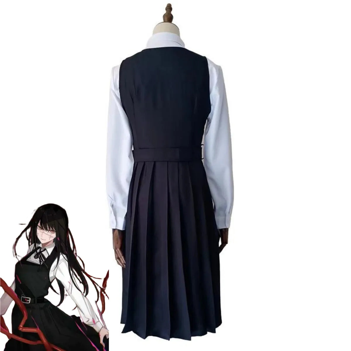 Anime Chainsaw Man Mitaka Asa Cosplay Costume Japan and South Korea JK School Uniform Shirt Dress Wig Woman Cute Campus Suit