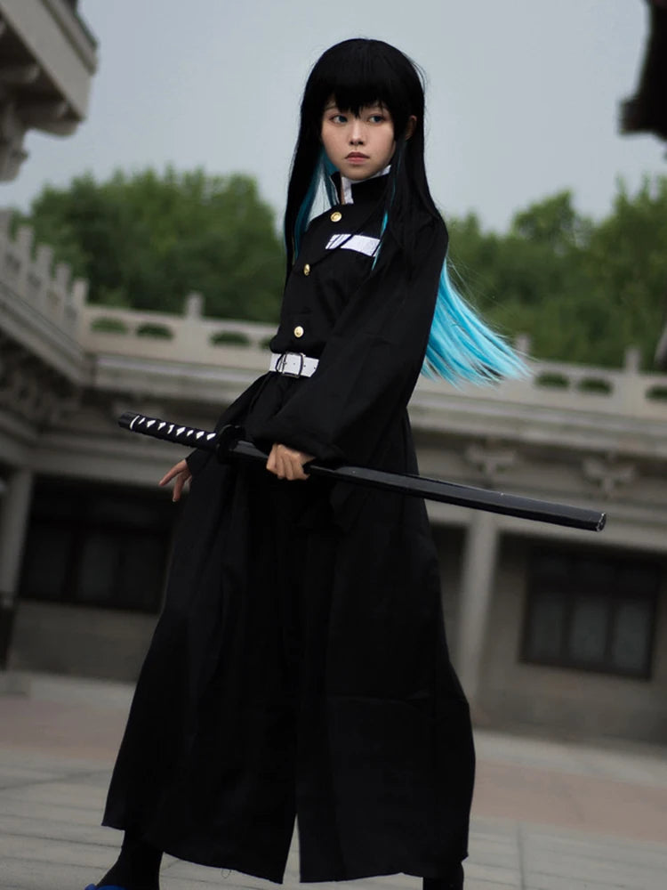 Aime Tokitou Muichirou Cosplay Costume Demon Slayer Cosplay Kimetsu No Yaiba Kisatsutai Uniform Wig Halloween Costume for Woman
