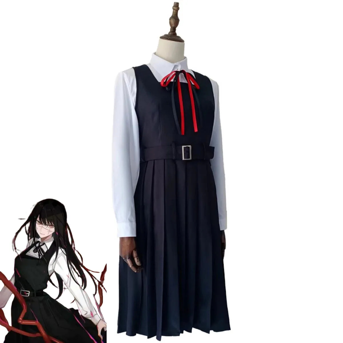 Anime Chainsaw Man Mitaka Asa Cosplay Costume Japan and South Korea JK School Uniform Shirt Dress Wig Woman Cute Campus Suit