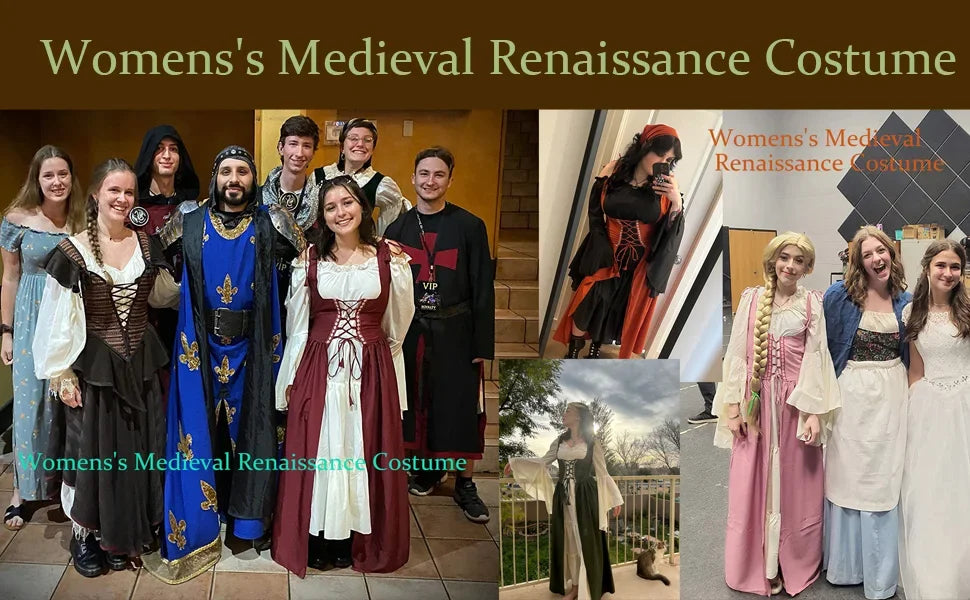 Cosplay Womens'S Medieval Renaissance Costume Cosplay Over Suit Dress Vest Victoria Princess Steam Punk Strap Plus Size
