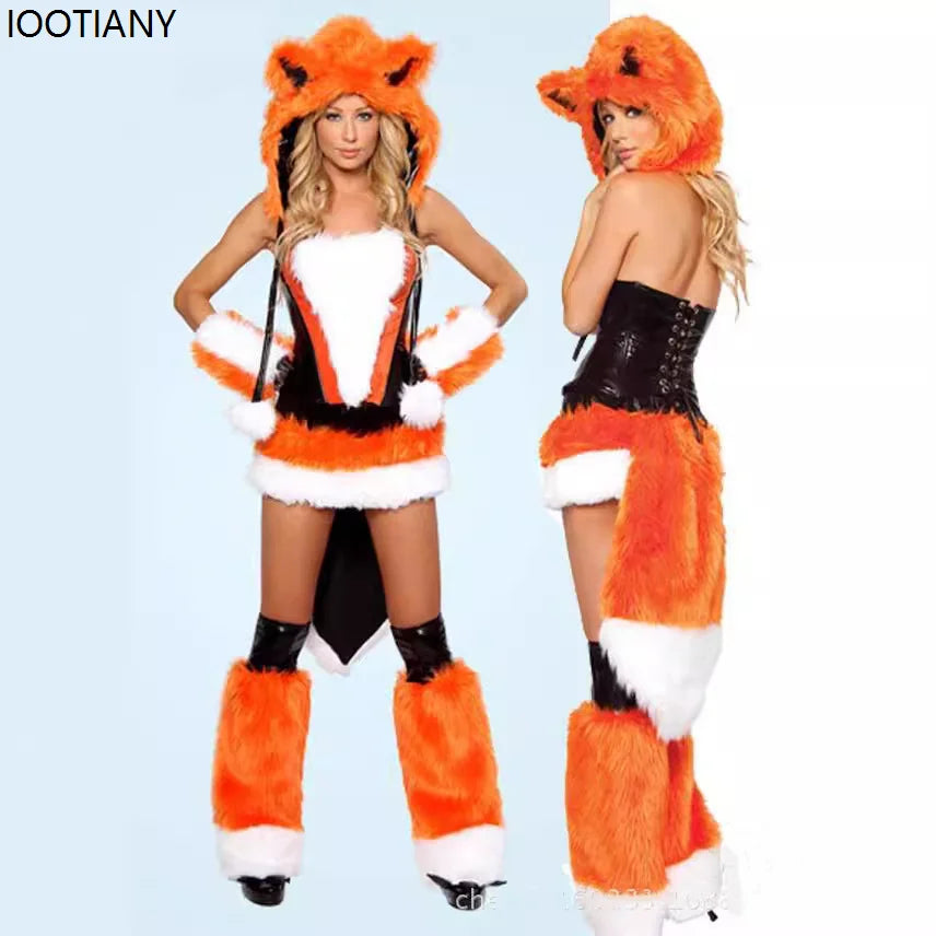 Anime Rabbit Fox CatwomanFancy Dress Carnival Party Stage Performance Dress Up Women Sexy Furry Cartoon Animal Cosplay Costumes