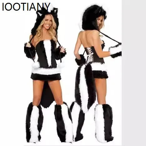 Anime Rabbit Fox CatwomanFancy Dress Carnival Party Stage Performance Dress Up Women Sexy Furry Cartoon Animal Cosplay Costumes