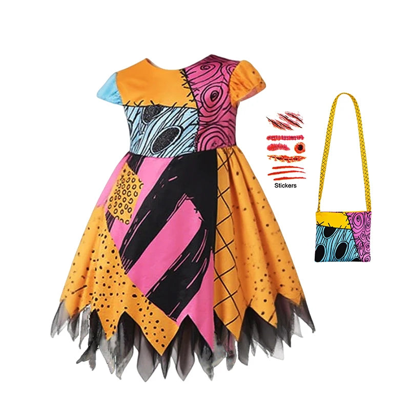 2025 Boys Girls Halloween Cosplay Costume Sally Jack Nightmare Before Xmas Kid Role Play Dress Carnival Party Clothes
