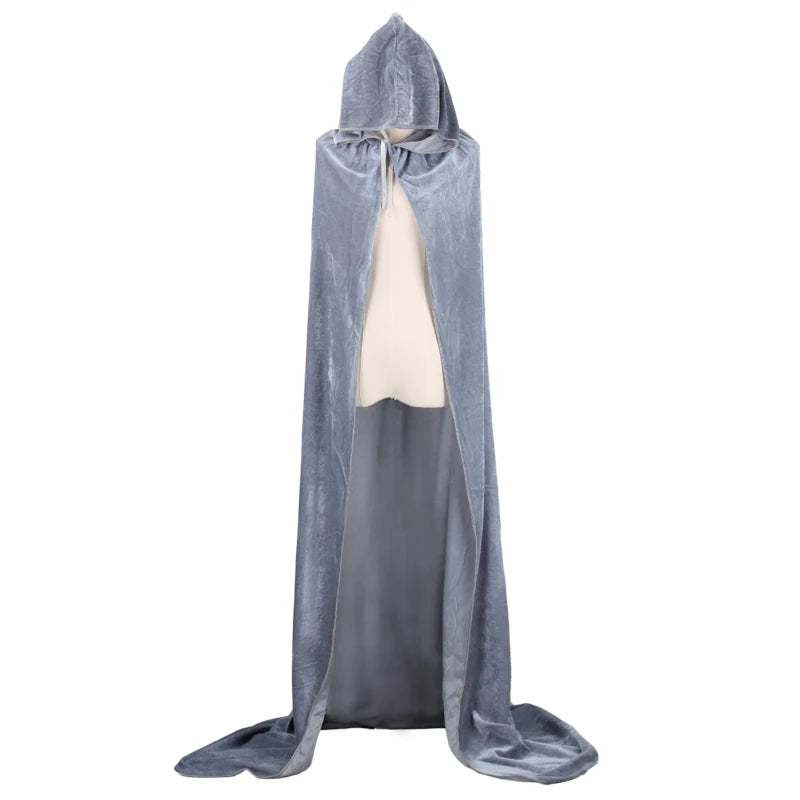Christmas Velvet Halloween Grim Reaper Cloak long Hooded cape Unisex for  Devil Witch Wizard Christmas Cosplay red Death cloak