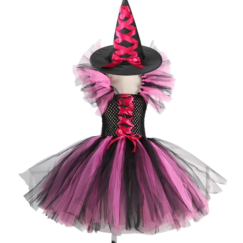 2025 Girls Witch Halloween Cosplay LED Dress Carnival Vestidos Party Kids Children Glowing Costume Party Princess Dress