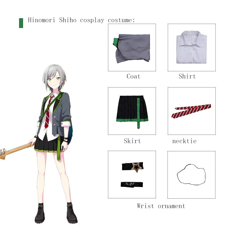 ANIMECC in Stock S-3XL Tenma Saki Hoshino Ichika Hinomori Shiho Mochizuki Honami Cosplay School Outfit Wig Halloween for Women