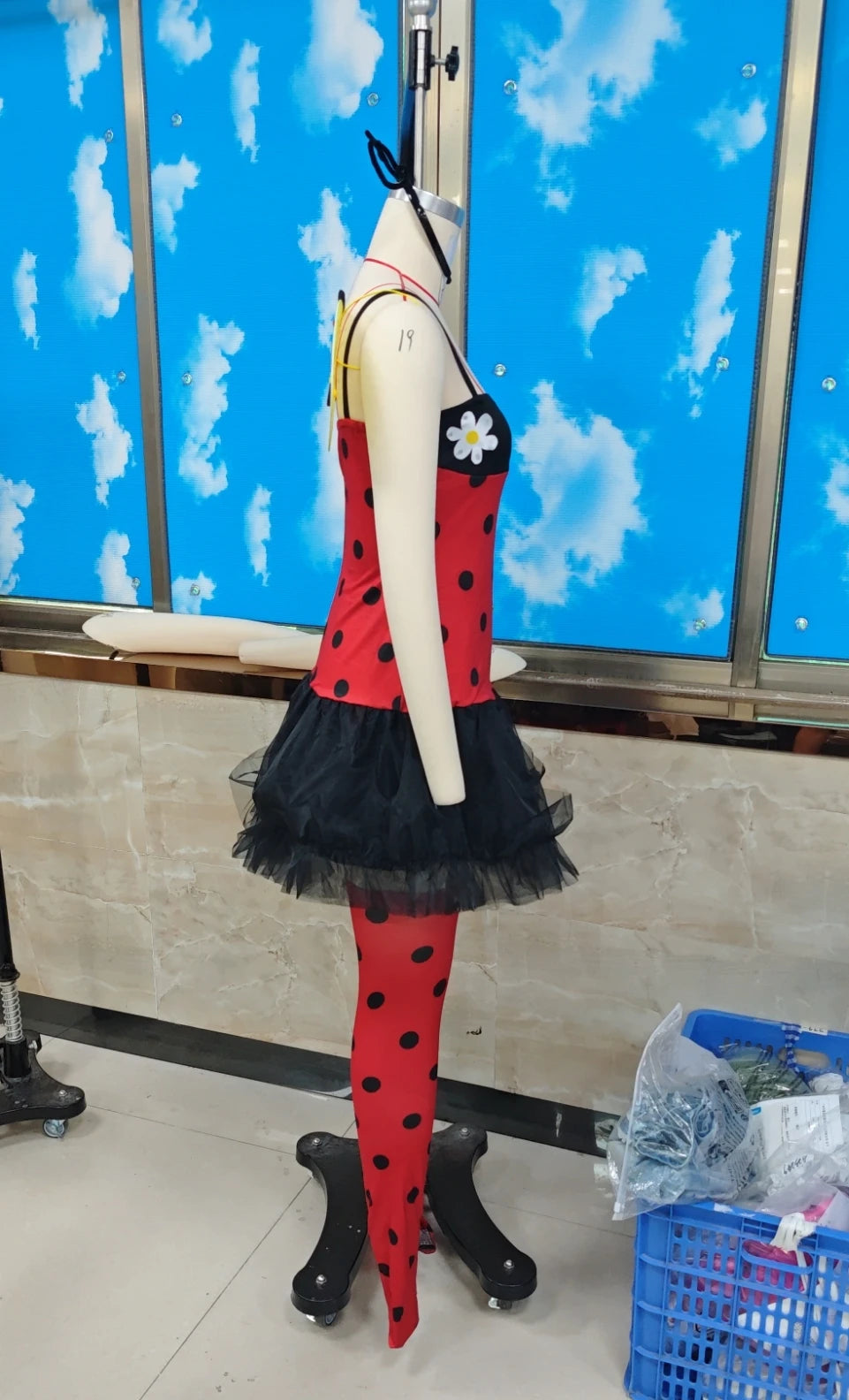 Combhasaki Women Halloween Insect Costumes Cute Bee Ladybug Dress and Wings Headband Set for Christmas Cosplay Party Outfits