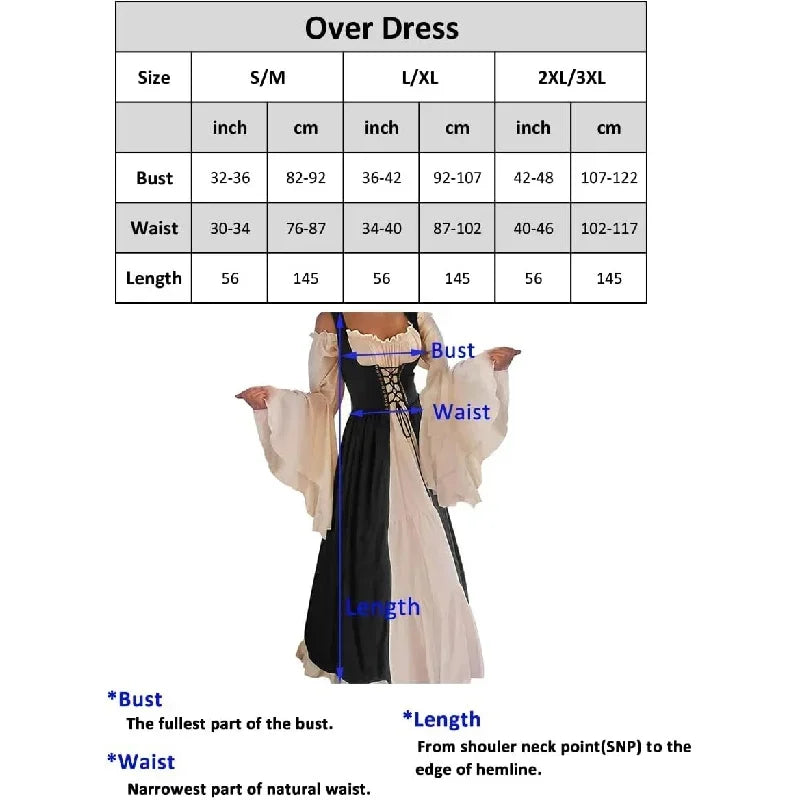 Cosplay Womens'S Medieval Renaissance Costume Cosplay Over Suit Dress Vest Victoria Princess Steam Punk Strap Plus Size