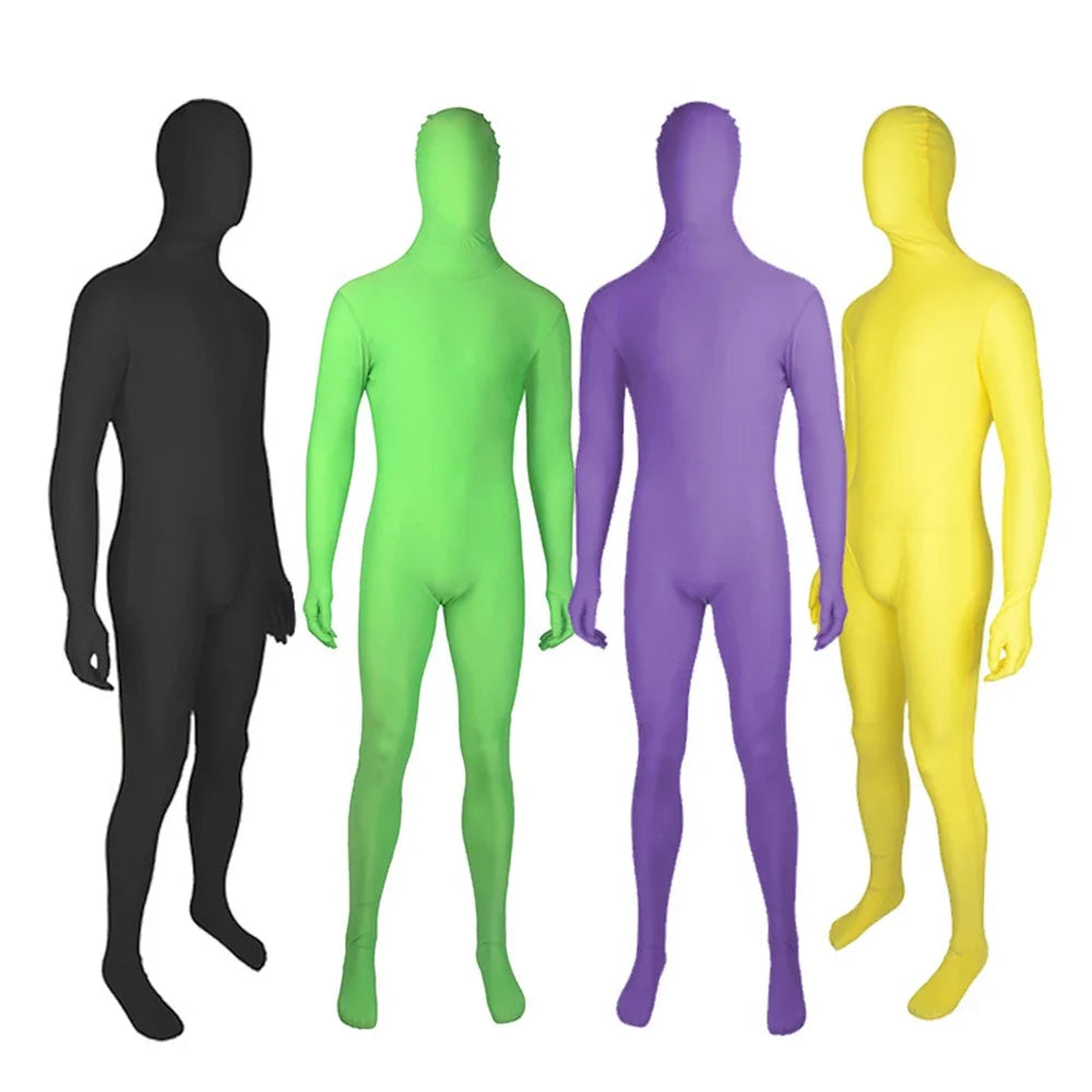 Dancing Full Body Zentai Adult Novelty Cosplay Costumes Spandex Black Suit Tight One Piece Catsuit Halloween Men Women Bodysuit