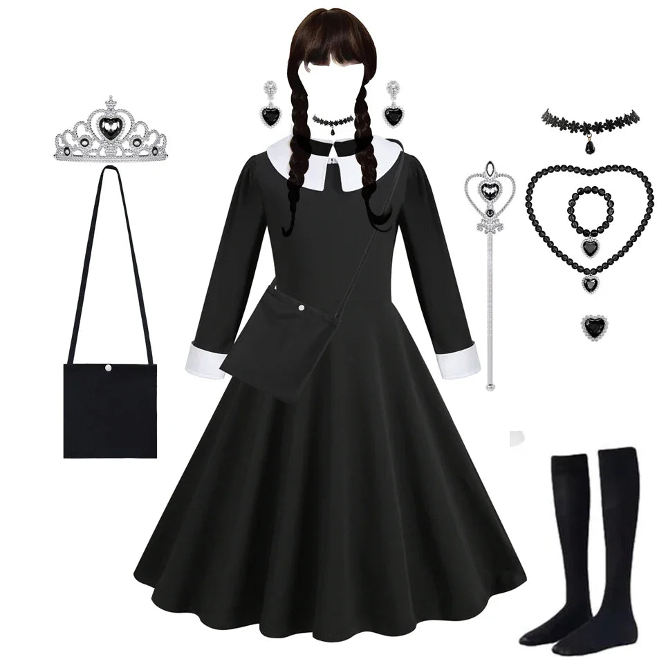 Adams Dress Girl Costume for Girls Black Dress Halloween