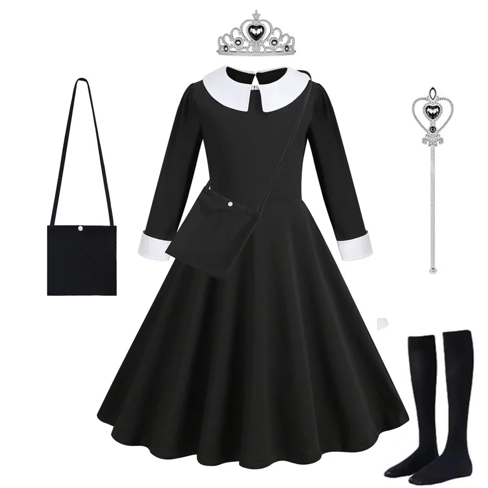 Adams Dress Girl Costume for Girls Black Dress Halloween