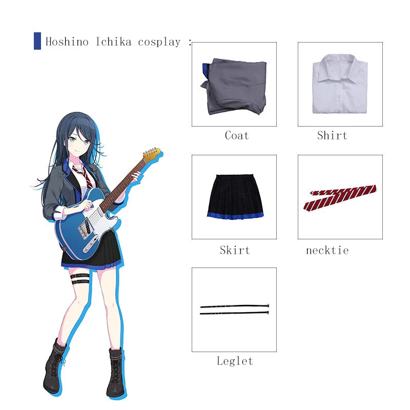 ANIMECC in Stock S-3XL Tenma Saki Hoshino Ichika Hinomori Shiho Mochizuki Honami Cosplay School Outfit Wig Halloween for Women