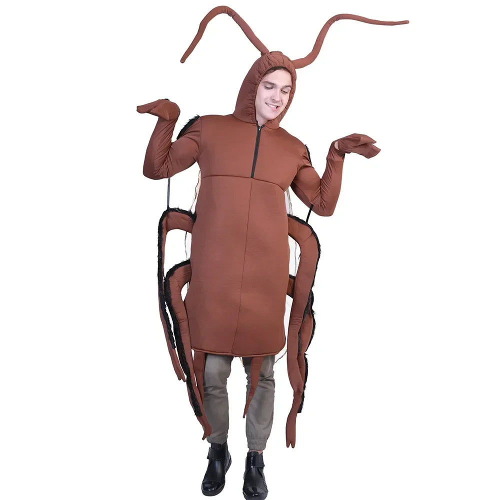 Eraspooky Funny Family Group Cosplay Carnival Cockroach Costume Adults Unisex Animal Jumpsuit Halloween Costume For Kids QW7622
