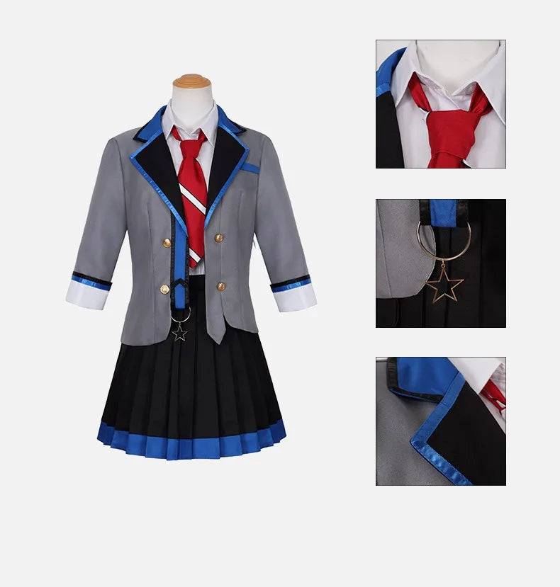 ANIMECC in Stock S-3XL Tenma Saki Hoshino Ichika Hinomori Shiho Mochizuki Honami Cosplay School Outfit Wig Halloween for Women