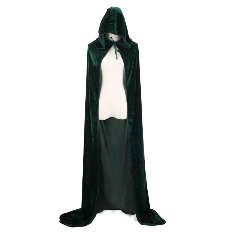 Christmas Velvet Halloween Grim Reaper Cloak long Hooded cape Unisex for  Devil Witch Wizard Christmas Cosplay red Death cloak