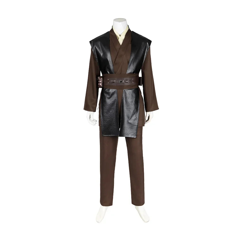 Anakin obiwan kenobi cosplay Costume Knight Adults Men Hooded Uniform Full Set for Halloween Carnival Role Playing Costume