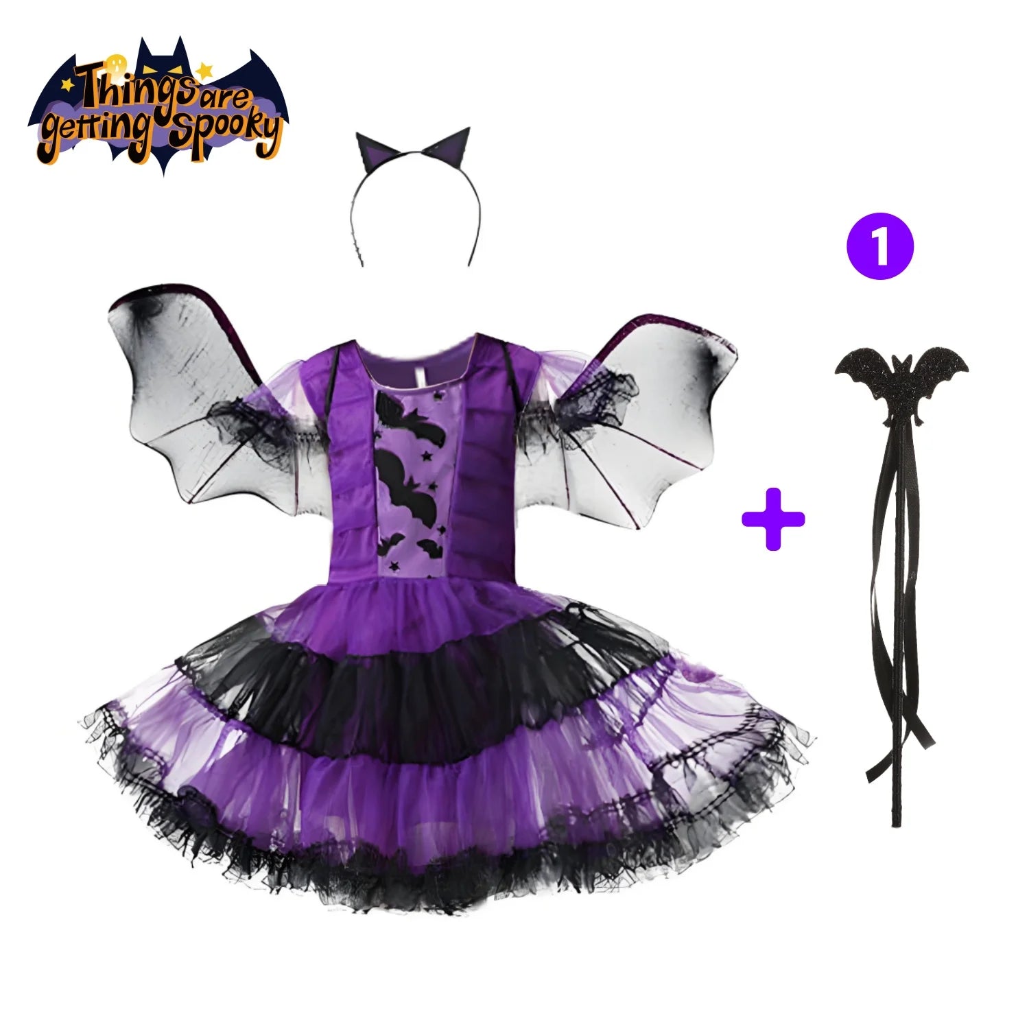 2025 Kids Girls Purple Bat Vampire Princess Dress Fancy Cosplay Costume Witch Clothes Wth Wing Halloween Role Play Clothing