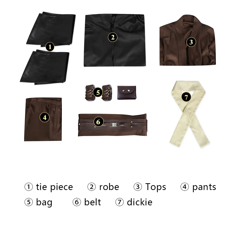 Anakin obiwan kenobi cosplay Costume Knight Adults Men Hooded Uniform Full Set for Halloween Carnival Role Playing Costume