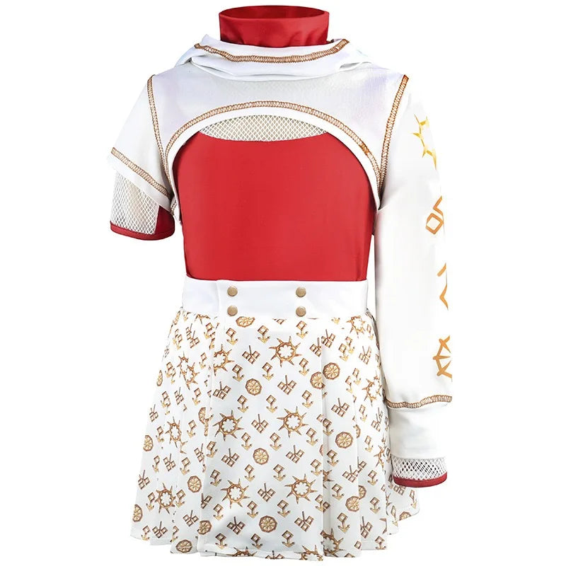 2025 Nova Zombies Cheerleader Costume Girls Mesh Top Short Skirt/Pants Hooded Coat Uniform Set Zombies for Children