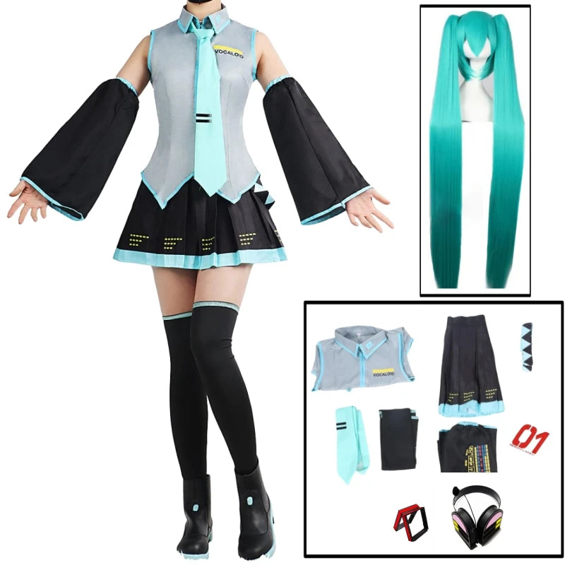 Anime Character Performance Clothes Hatsune Anime Clothes Cosplay Clothes Skirt Same Suit Wig Accessories Halloween