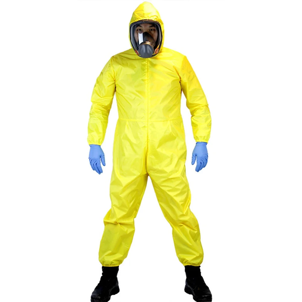Game Theme Breaking Cosplay Bad Yellow protective Jumpsuit Costume  Halloween with Mask