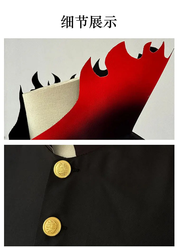 Dandadan Okarun Ken Takakura Cosplay Costume Wig Turbo Granny Powers Black Collar Uniform Curly Short Hair Halloween Party Suit