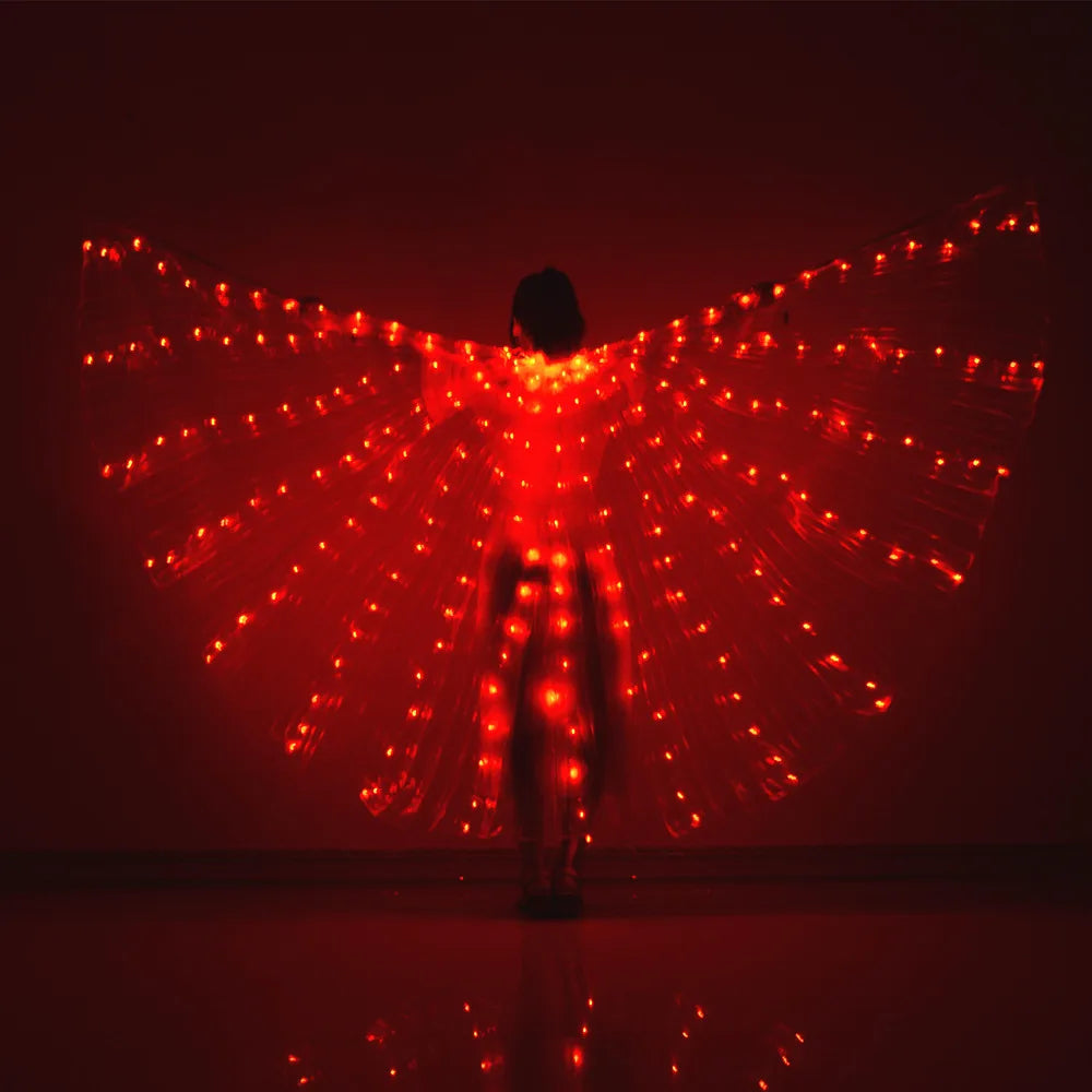 LED Wings Belly Dance Wings Isis Halloween Wings Prop Shining LED Lamp Wings Belly Dance Costumes Accessories Sticks Adult Child