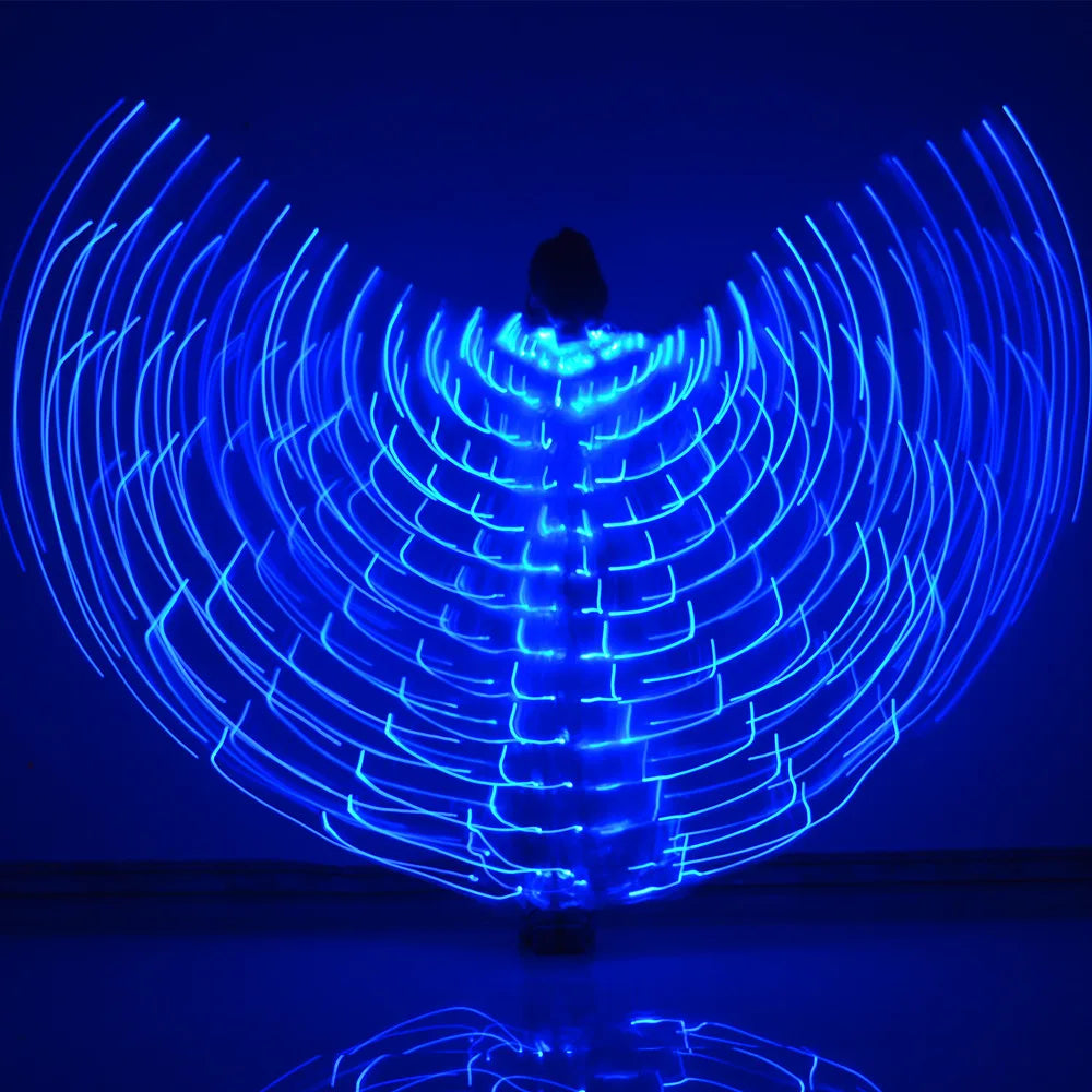 LED Wings Belly Dance Wings Isis Halloween Wings Prop Shining LED Lamp Wings Belly Dance Costumes Accessories Sticks Adult Child