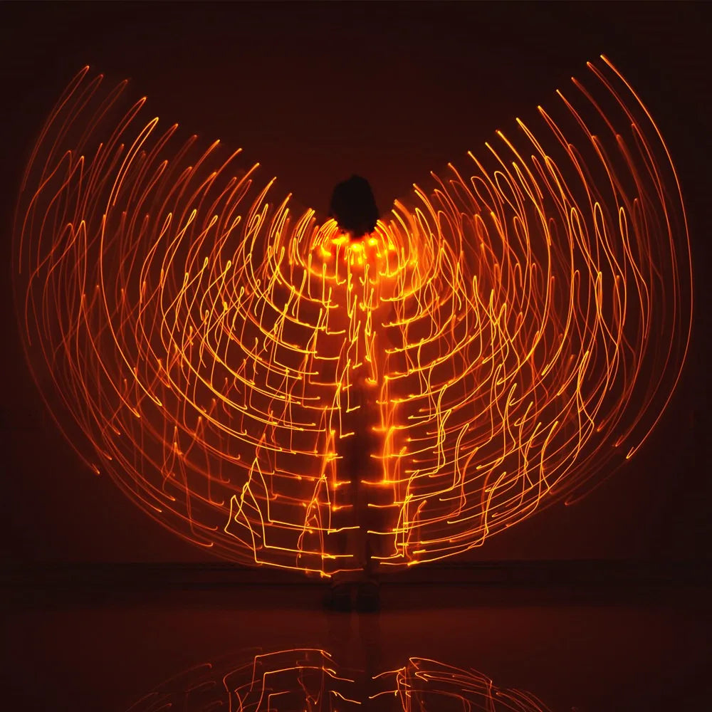 LED Wings Belly Dance Wings Isis Halloween Wings Prop Shining LED Lamp Wings Belly Dance Costumes Accessories Sticks Adult Child