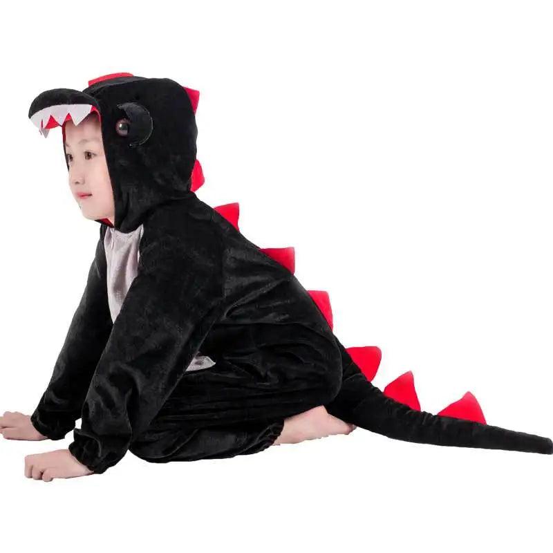 Cute Dinosaur Kugurumi Costume Cosplay Boys 2-4T 4-8Y Green Black Kindergarten School Party Game Role Play Suit Umorden