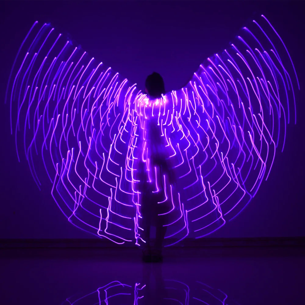 LED Wings Belly Dance Wings Isis Halloween Wings Prop Shining LED Lamp Wings Belly Dance Costumes Accessories Sticks Adult Child