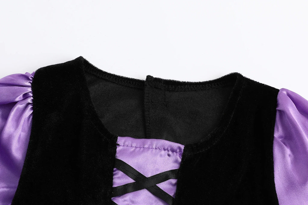 Halloween Vampire Costume for Kids Girls Devil Witch Gothic Ghost Bride Clothes Demon Bride Queen Cosplay Carnival Party Dresses