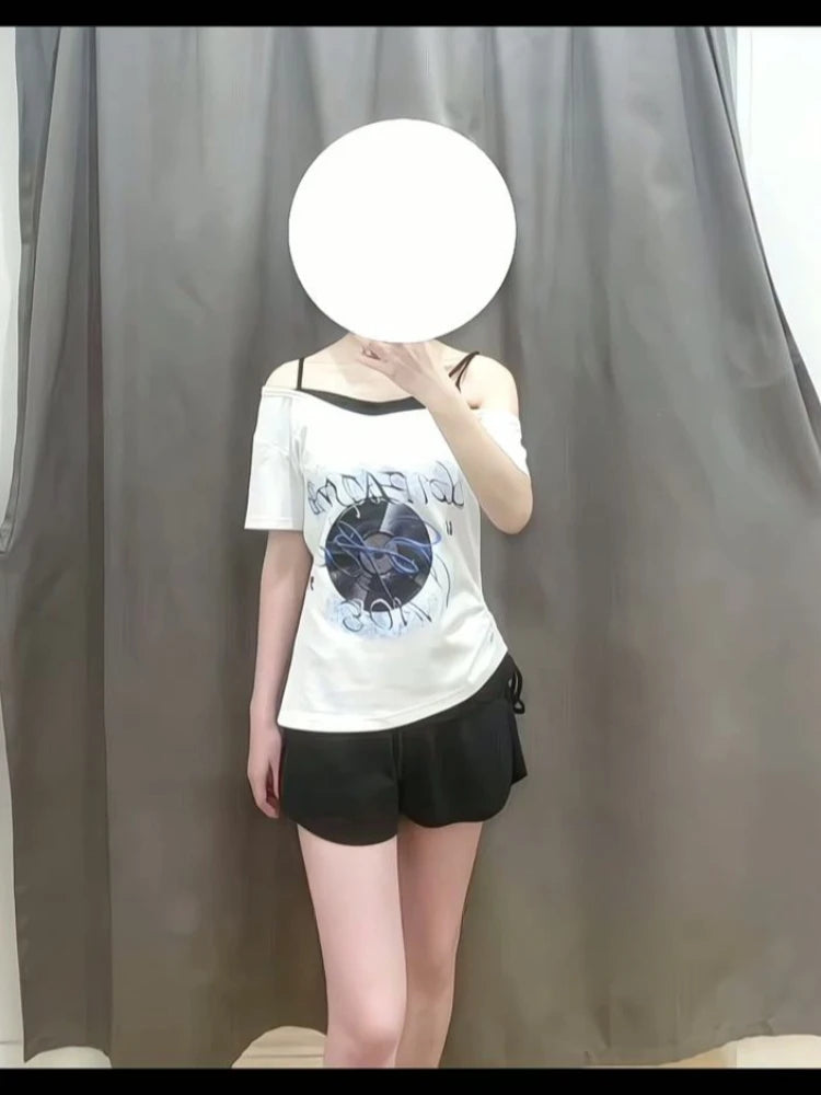 Game Love and Deepspace Leading Lady Cosplay Costume Women Faux Two-piece Short Sleeve T-shirt and Shorts Set Loungewear