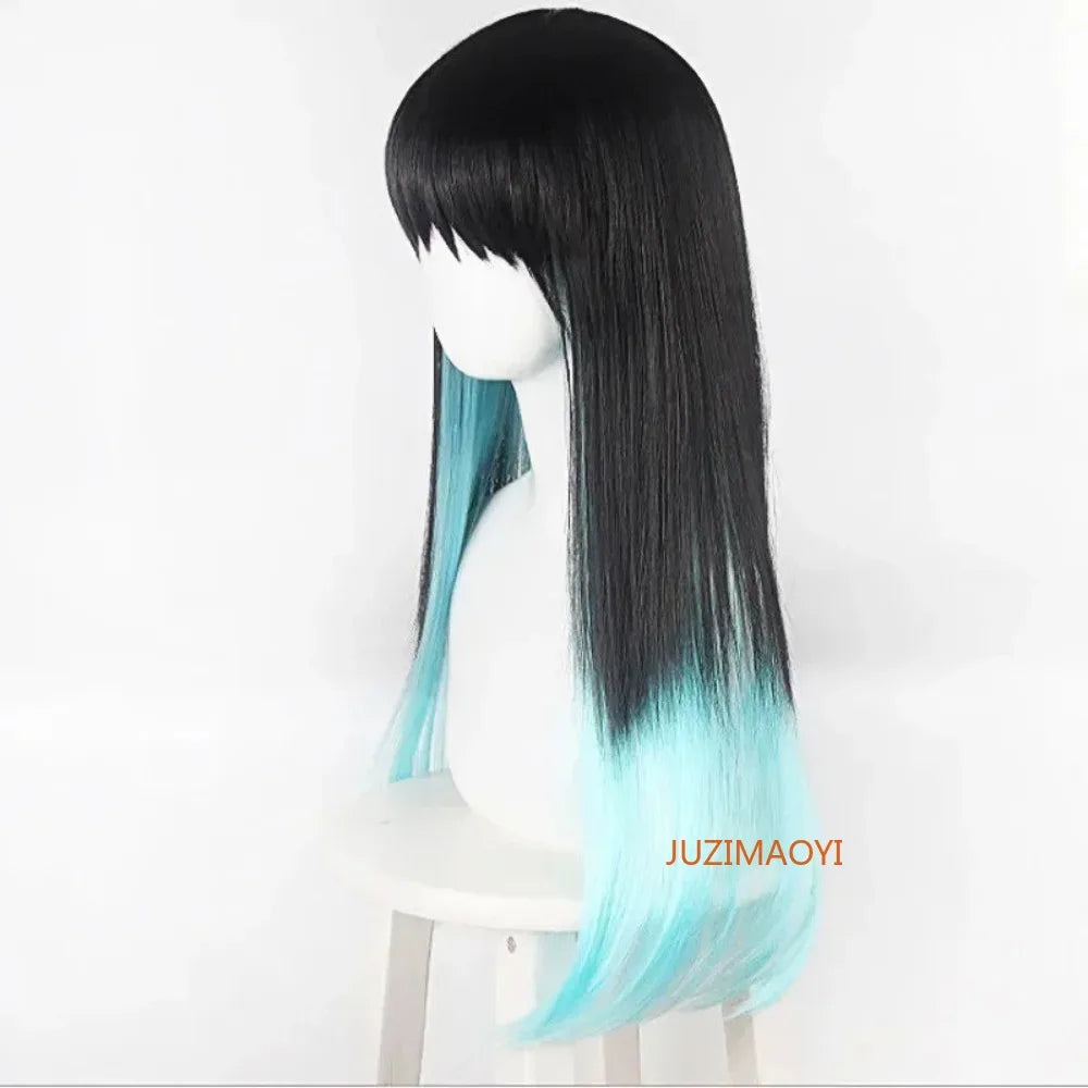 Aime Tokitou Muichirou Cosplay Costume Demon Slayer Cosplay Kimetsu No Yaiba Kisatsutai Uniform Wig Halloween Costume for Woman