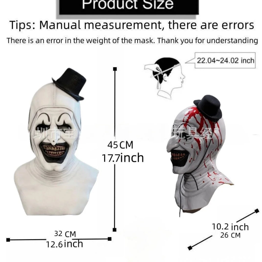 Art The Clown Cosplay Movie Terrifier 2 Art The Clown Cosplay Costume Jumpsuit Mask Halloween Costumes Mask for Men Women