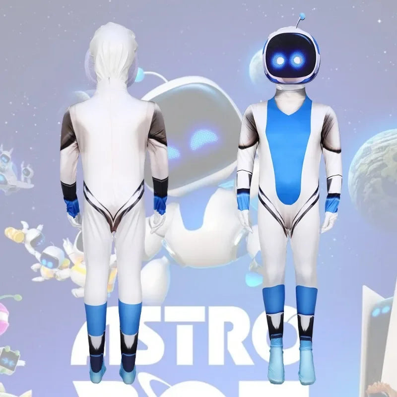 Children Adult Astro Bot Game Cosplay Costume Funny  Adult Astro Bot Jumpsuit Headwear Costume Carnival Costume Party Dress Up