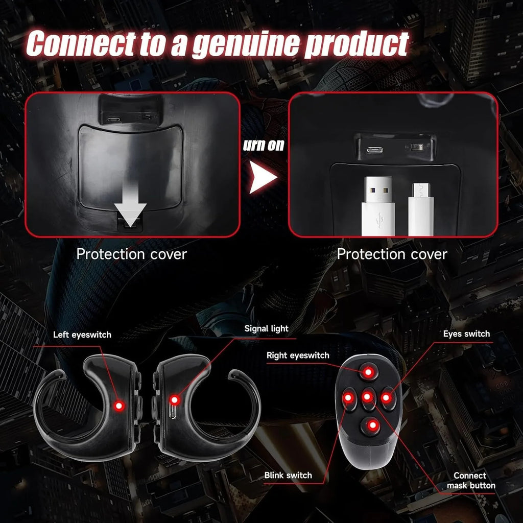 Spider-Man Mask Halloween Cosplay For Adults Gift Spider Man  Masks Remote Moving Eyes Christmas Gift Miles Adult Spiderman mask