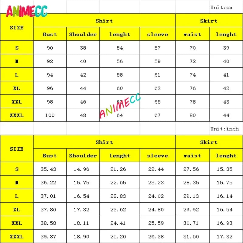 ANIMECC in Stock S-3XL Tenma Saki Hoshino Ichika Hinomori Shiho Mochizuki Honami Cosplay School Outfit Wig Halloween for Women