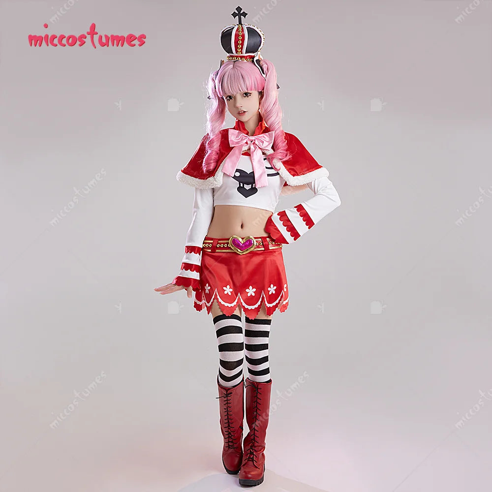 Miccostumes Women's Perona Cosplay Costume  Women Top and Skirt Set with Short Cloak Christmas Cosplay Costume