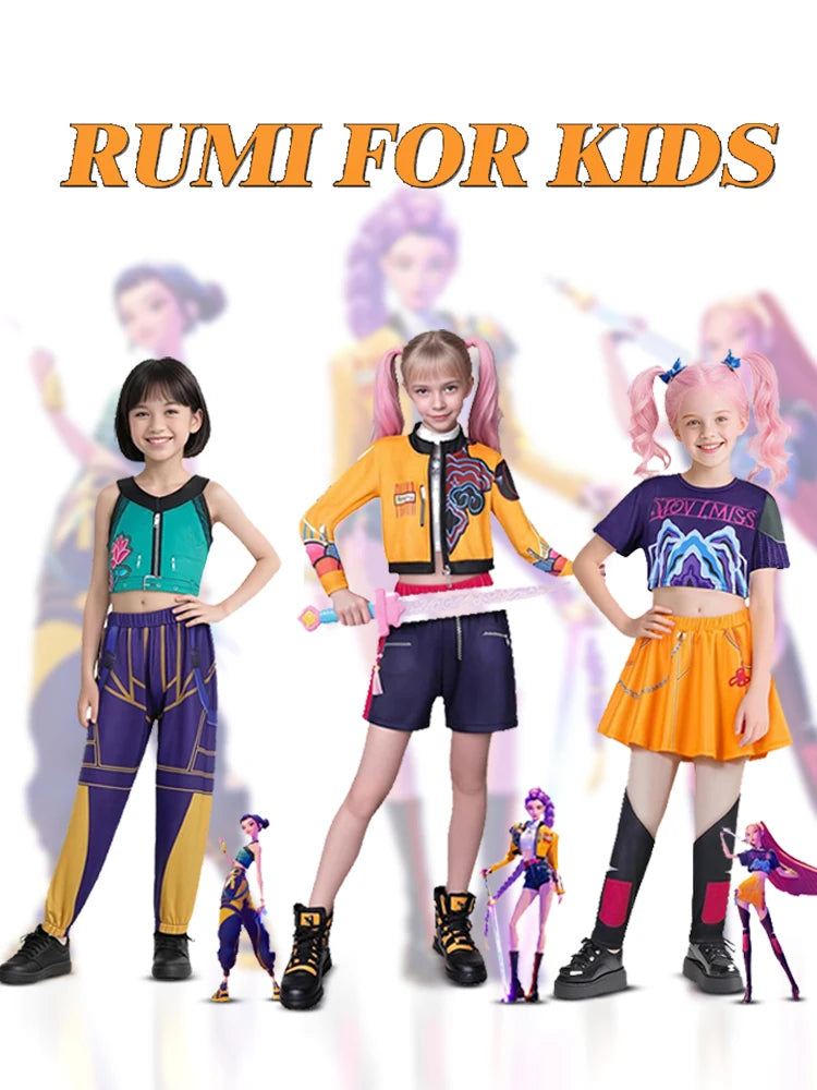 K-POP Demon Hunters Cosplay Costume Rumi Zoey Mira Halloween Performance Outfits Birthday Party Cloth Role Play Costume
