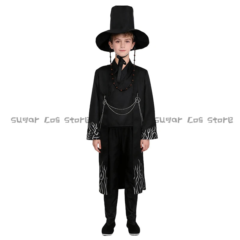 Kids Two Style Anime Jinu Cosplay Costumes Demon Hunter Saja Boy Kpop Group Singing Korea Style Boy Idol Halloween Party Costume