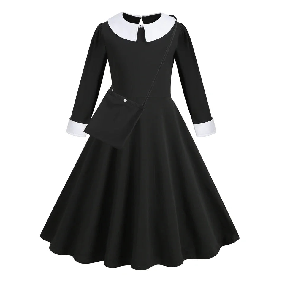 Adams Dress Girl Costume for Girls Black Dress Halloween